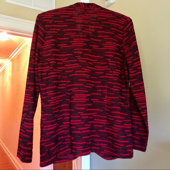 Misook • One Button Red + Black Jacket - Picture 2 of 5